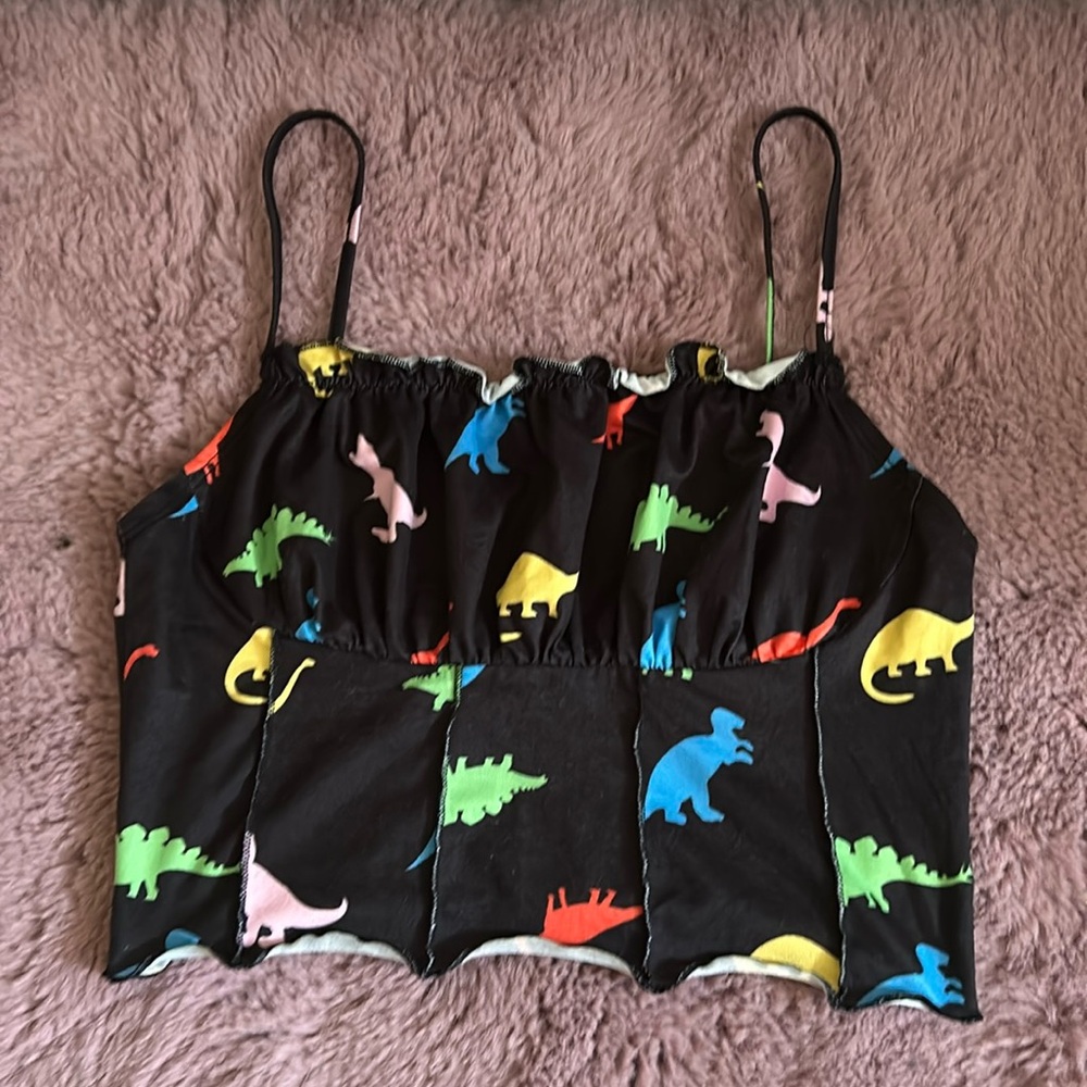 Dinosaur print crop top